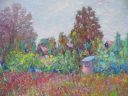 Painted Garden, original 30x40 expressionist landscape painting by Eugene Eugeniusz Maziarz, oil on canvas